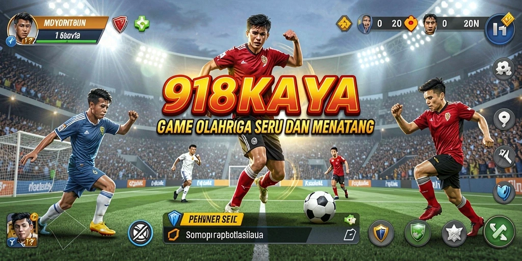 Tampilan permainan olahraga yang menegangkan dan interaktif.