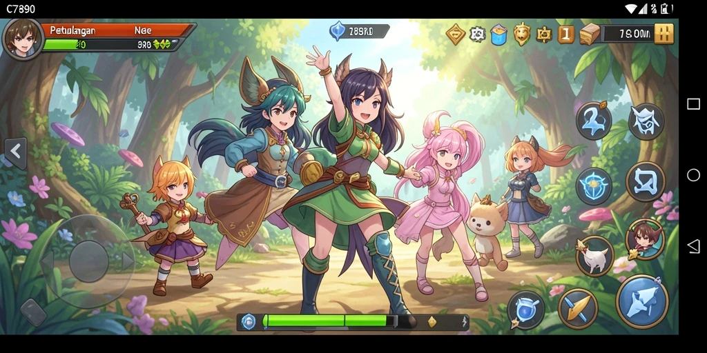 Tangkapan layar utama C7890 menampilkan aksi seru dan karakter Anime menarik.