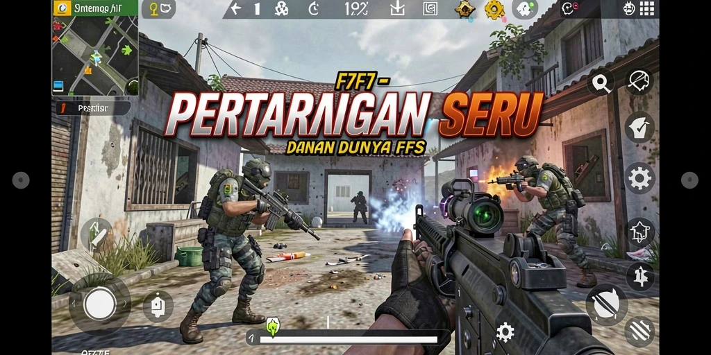 Screenshot menampilkan aksi seru dalam pertempuran FPS.
