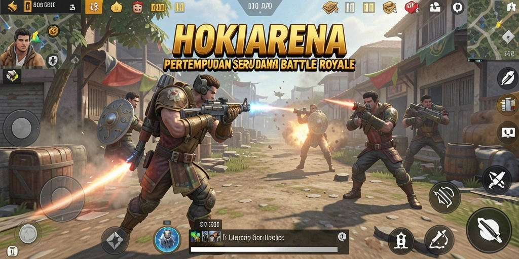 Tampilan seru dari gameplay HOKIARENA yang penuh aksi Battle Royale.