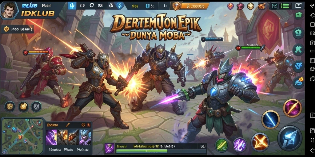 Tampilan dinamis dalam gameplay MOBA IDKLUB yang menarik.