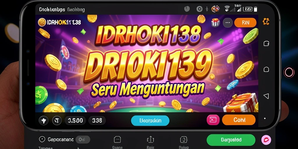 Screenshot gameplay IDRHOKI138 menampilkan gulungan slot yang penuh warna.