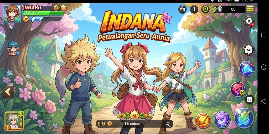 Screenshot gameplay INDAAA yang menampilkan aksi seru di dunia anime.