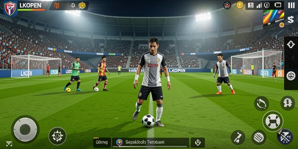 Tampilan luar biasa dari gameplay sepak bola yang mengasyikkan.