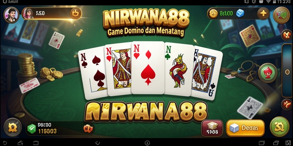 Tampilan gameplay seru di NIRWANA88 yang menampilkan kartu Domino.