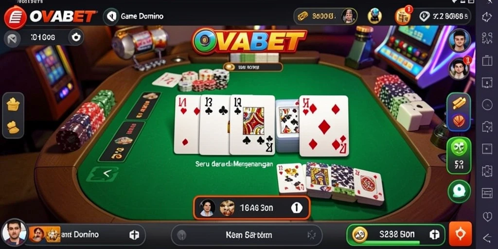 Screenshot gameplay OVABET menampilkan aksi Domino yang mendebarkan.
