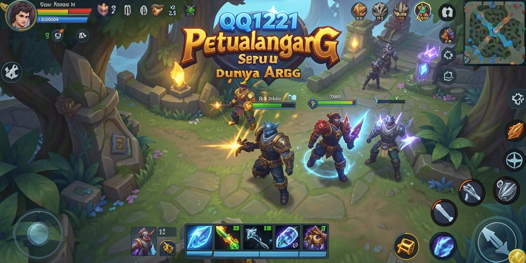 Screenshot utama QQ1221 menunjukkan aksi pertarungan seru di dunia ARPG.
