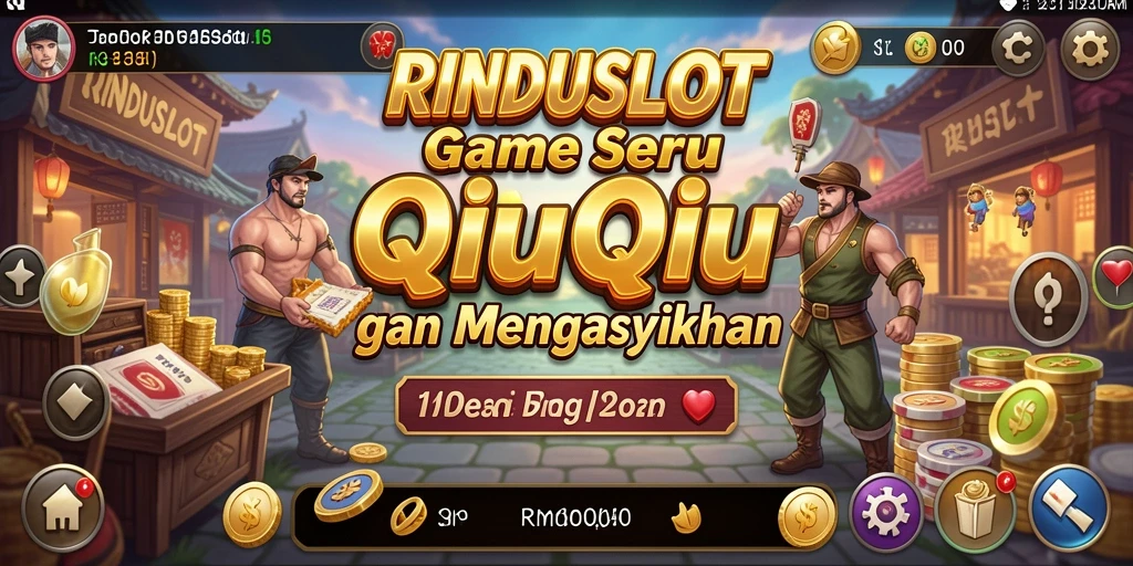 Tampilan gameplay RINDUSLOT dengan aksi QiuQiu yang seru.