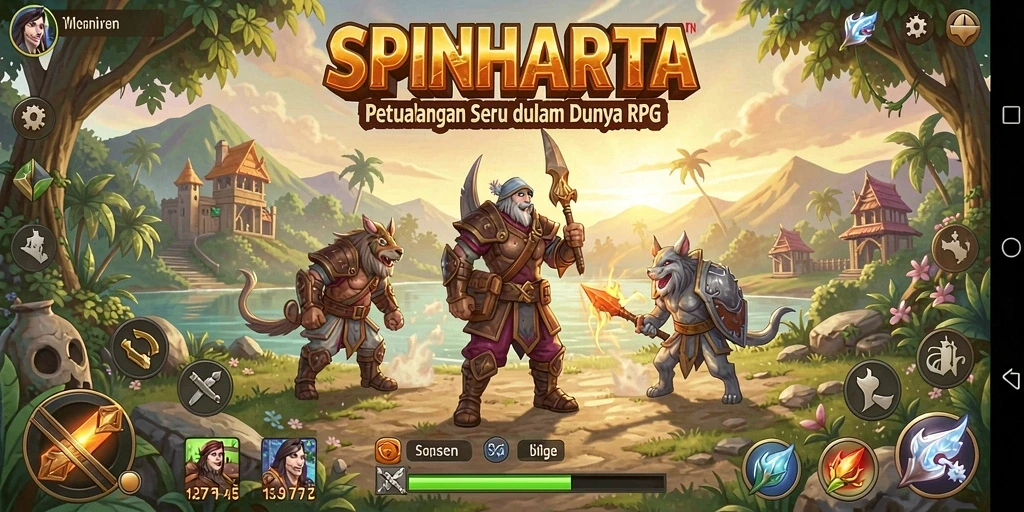 Tampilan menarik dari gameplay RPG SPINHARTA yang menghibur.