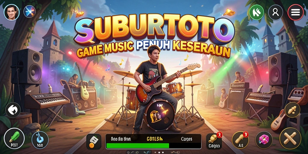 Tampilan gameplay SUBURTOTO yang seru dan penuh musik.